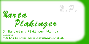 marta plakinger business card